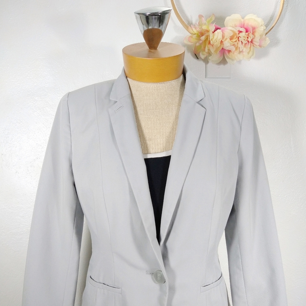 Worthington - Gray Single Button Fitted Blazer - image 2